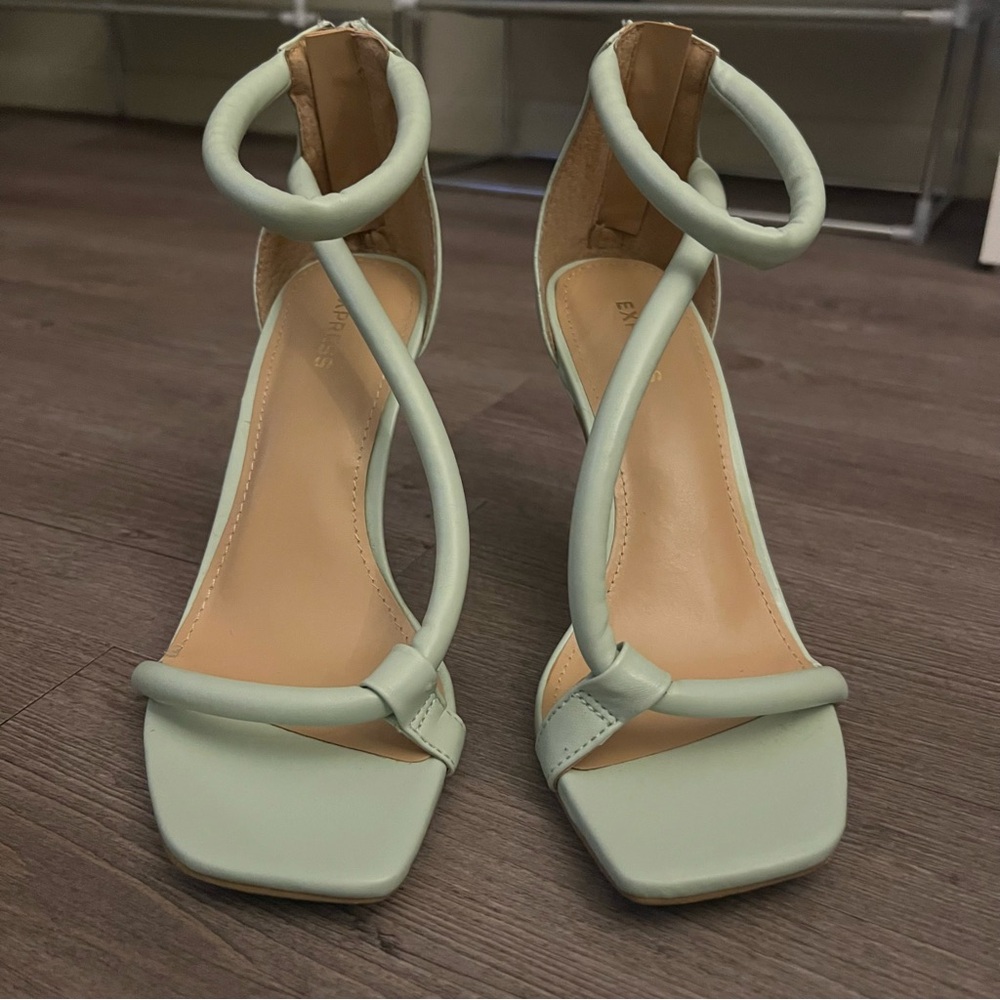 Express Mint Green Strappy Heels